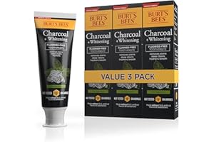 Burt's Bees Toothpaste, Natural Flavor, Charcoal Fluoride-Free Toothpaste, Zen Peppermint, 4.7 oz, Pack of 3