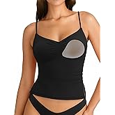 SUUKSESS Women Double Lined Basic Tank Top Summer Padded Going Out Tops Sleeveless Camisole Shirts