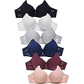 Mamia Women's Basic Plain Bras, Pack of 6