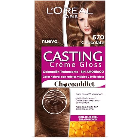Tinte Para Cabello Permanente Casting Créme Gloss Loréal Paris 670 Chocolate