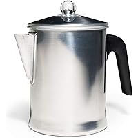 Primula Today Aluminum Stove Top Percolator Maker Durable, Brew Coffee On Stovetop, 9 Cup