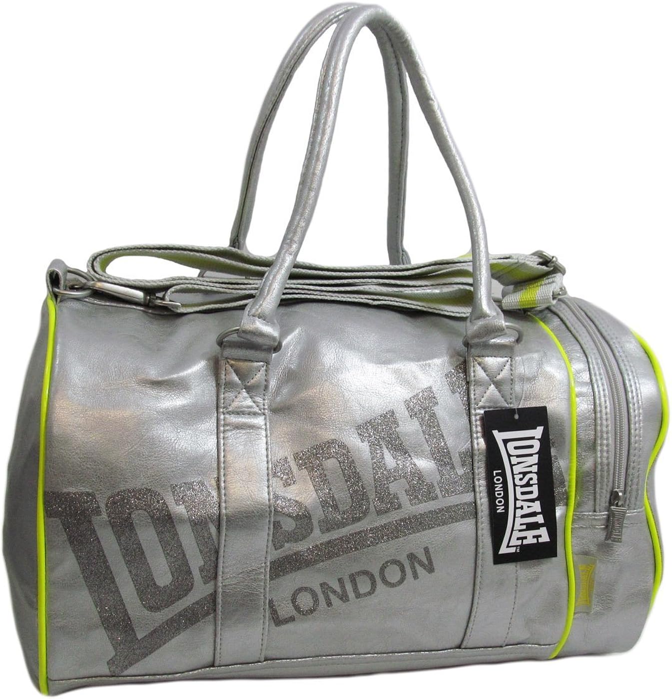 Lonsdale Ladies Sports Gym Duffle Holdall Bag Silver