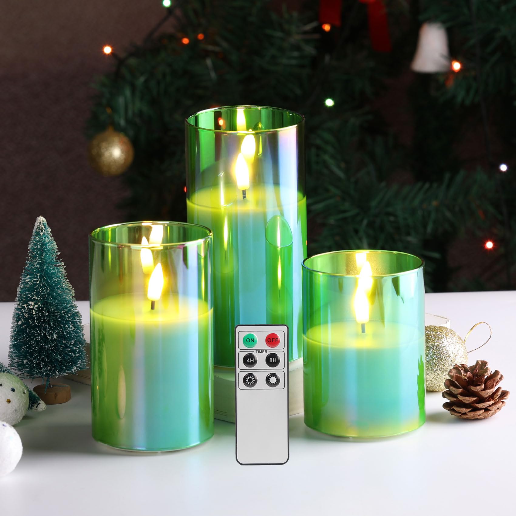 Eywamage Green Flameless Candles