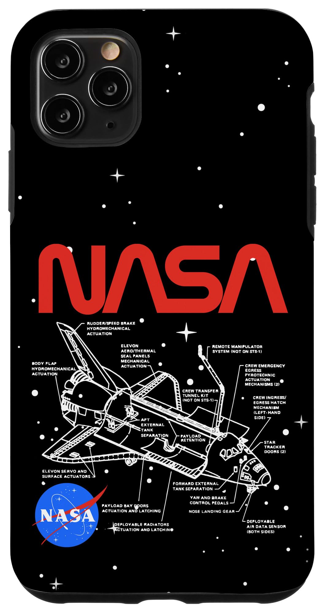 iPhone 11 Pro Max NASA Space Shuttle Schematic Logo