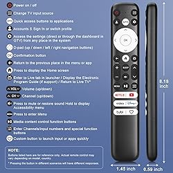 Replacement for Hisense-Google-TV-Remote, Universal