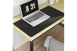 Furkit Black Plastic Table Cover Protector, 30" x 60" Waterproof Easy Flat PVC Desk Pad Mat, 1.5mm Thick Rectangle Vinyl Table Top Protector for Dining Room Table, Office, Dresser