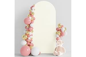 Wokceer 6FT Wedding Arch Backdrop Cover Spandex Fitted Wedding Arch Covers Round Top Chiara Backdrop Cover for Birthday Party