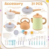 Dreamon Mud Kitchen Accessories Playset Kids Kitchen Pots Pans Toy Gift view 4