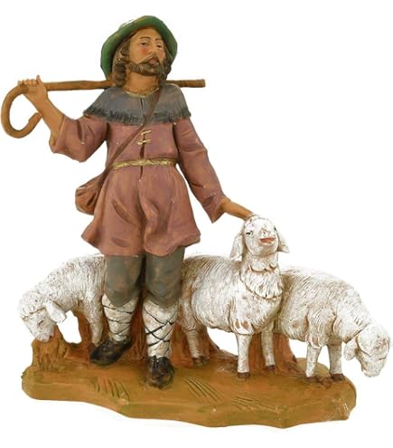 Amazon.com: Roman Kneeling Shepherd Boy with Lamb Figurine – Hand