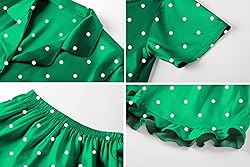 Umeyda Girls Satin Silky Collar V Neck Ruffle Short