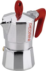 Amazon.com: Pedrini Italia aluminio pulido Estufa cafetera de espresso –  Rojo mango \u0026 Cuerpo chapado en cromo, Disponible En 4 Tamaños, Plateado :  Hogar y Cocina