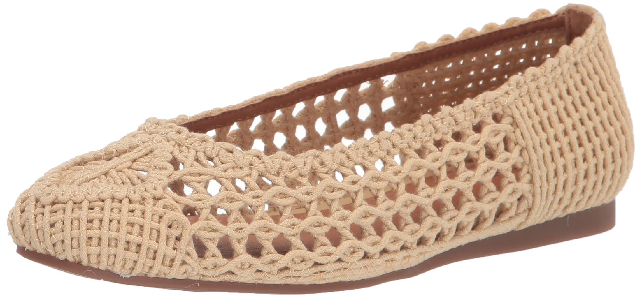 Lucky Brand Women’s Avelly Macrame Flat Ballet, Natural, 7