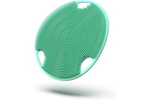 Boie USA Flat Body Scrubber - Soft Silicone-Like Exfoliating Shower Scrubber & Body Cleansing Brush - Stick-to-Wall Loofah Replacement - Antimicrobial Exfoliator for All Skin Types - Mint