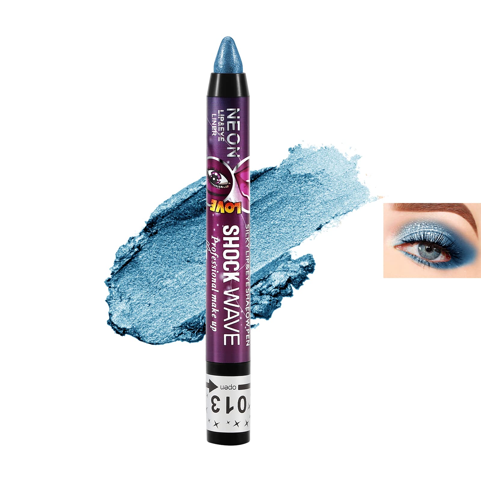 Boobeen Shimmer Eyeshadow Stick, Cream Eye Shadow Pencil Waterproof, Eyeshadow Crayon Pen Eye Brightener Stick for Eyes Highlighter