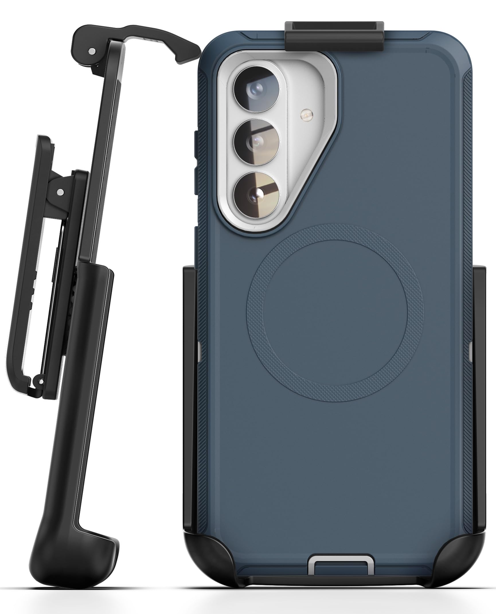 Encased for Samsung Galaxy S26 Phone Case with Belt Clip Holster and Screen Protector, Magnetic Heavy Duty Military Grade Protection, Blue