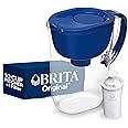 Brita Large Water Filter Pitcher for Tap and Drinking Water with SmartLight Filter Change Indicator, Includes 1 Standard Filter, BPA-Free, Lasts 2 Months, 10-Cup Capacity, Mazarine Blue