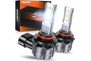 SEALIGHT 9006 HB4 Fog Light Bulbs, 12000LM 6500K Cool White Light 9006 HB4 LED Fog Light Bulbs, 1:1 Mini Size LED Bulb Fog Lights, Plug and Play