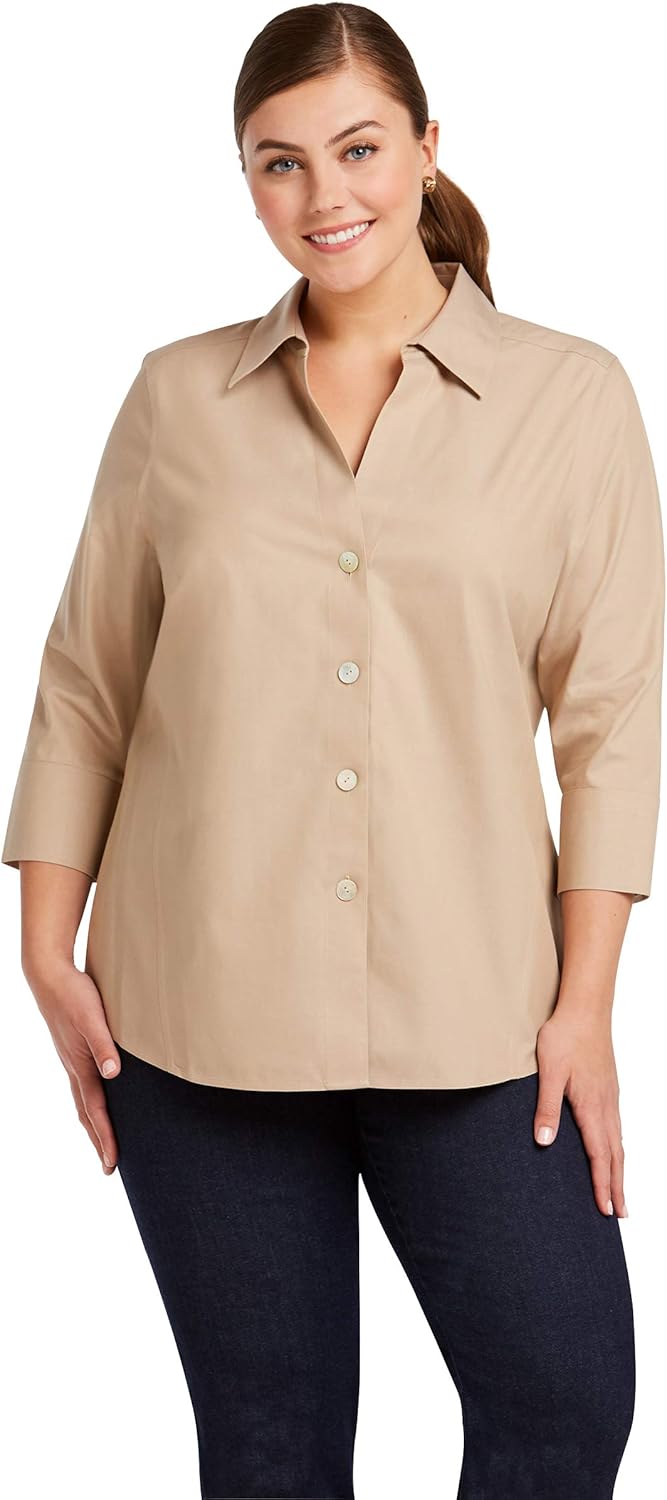 Foxcroft Women's Non-Iron Essential Paityn Shirt at  Women’s Clothing store