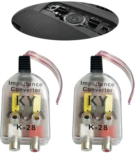 Car High To Low Impedance Converter Speaker Output To RCA Line Control 2 Pcs