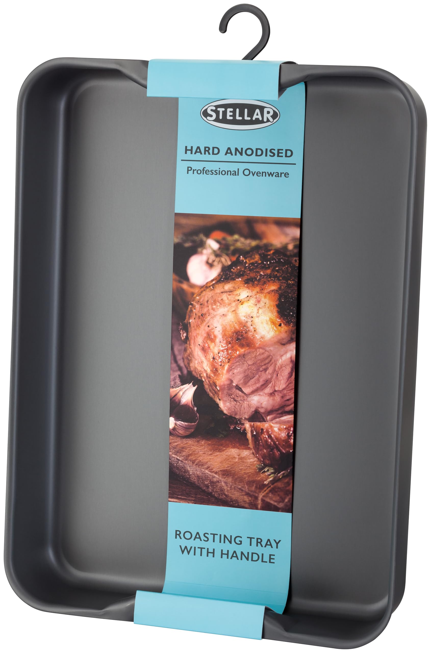 Stellar Element Hard Anodised Roasting Tray with Handles, 42 x 30cm, Oven Safe to 240C, PTFE & PROFA Free