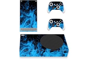 PlayVital Blue Flame Custom Vinyl Skins for Xbox Core Wireless Controller, Wrap Decal Cover Stickers for Xbox Series S Console Controller