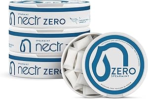 Nectr Energy Zero Pouches - No Caffeine, No Sugar, Zero Calories, Mini Pouches for Oral Fixation and Stress Relief - 4 Pucks of 20 - Spearmint Flavor