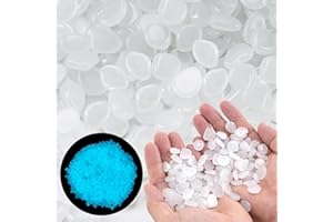 400PCS Big Glowing Stones,Glow-in-The-Dark Stones for Fish Tank Lawn Patio Garden Outdoor Deco and DIY Ideas (White,1CM)