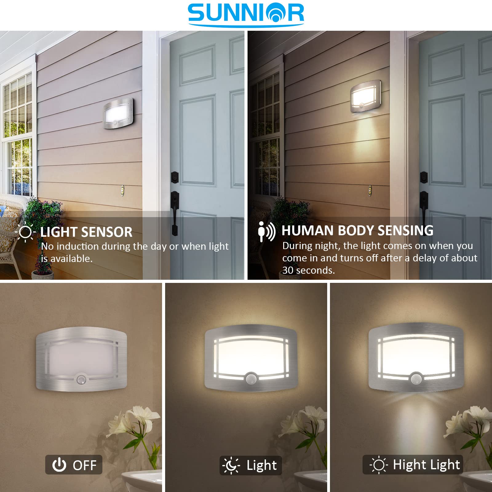 Mua Motion Sensor Wall Lamps Battery Operated Wall Sconce Dimmable Wall ...