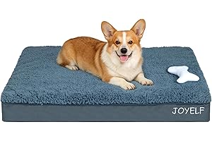 JOYELF Medium Dog Crate Bed Mats Orthopedic Dog Bed,Egg Crate Foam Dog Mat Waterproof Dog Pad with Washable Removable Cover, 