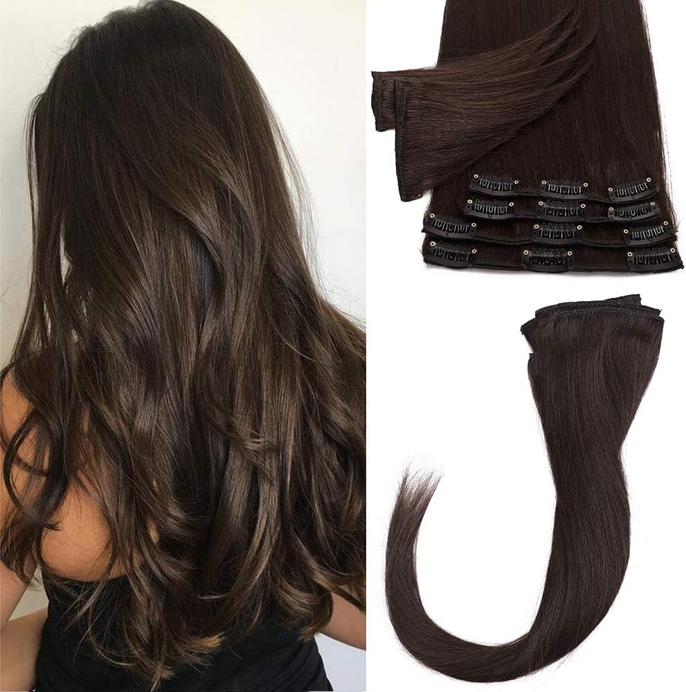 Silk-co Hair Extensions Clip in Hair Extension Human Hair (14"-60g