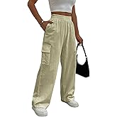 Cargo Linen Pants for Women Summer Wide Leg Palazzo Beach Pants Lightweight Women's Casual Pants with Pocket