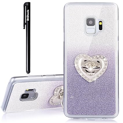 Galaxy S9 Hülle Glitzer,BtDuck Ultra Slim Case Silikon Diamant Bling Strass Handyhülle Samsung Galaxy S9 Glitzer Schutzhülle 