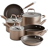 Anolon Advanced Home Hard Anodized Nonstick Cookware/Pots and Pans Set, 9 Piece - Bronze