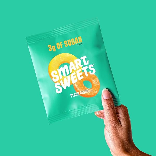 SMART SWEETS, PEACH RINGS, 1.8 OUNCE