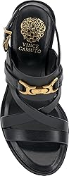 Vince Camuto Women's Frena Heeled Sandal, Black, 11