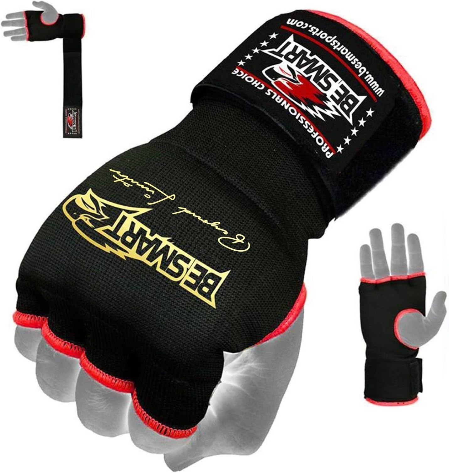 Boxing Gel Gloves Hand Wraps Fist Padded Bandages MMA Thai Muay Training kick UK