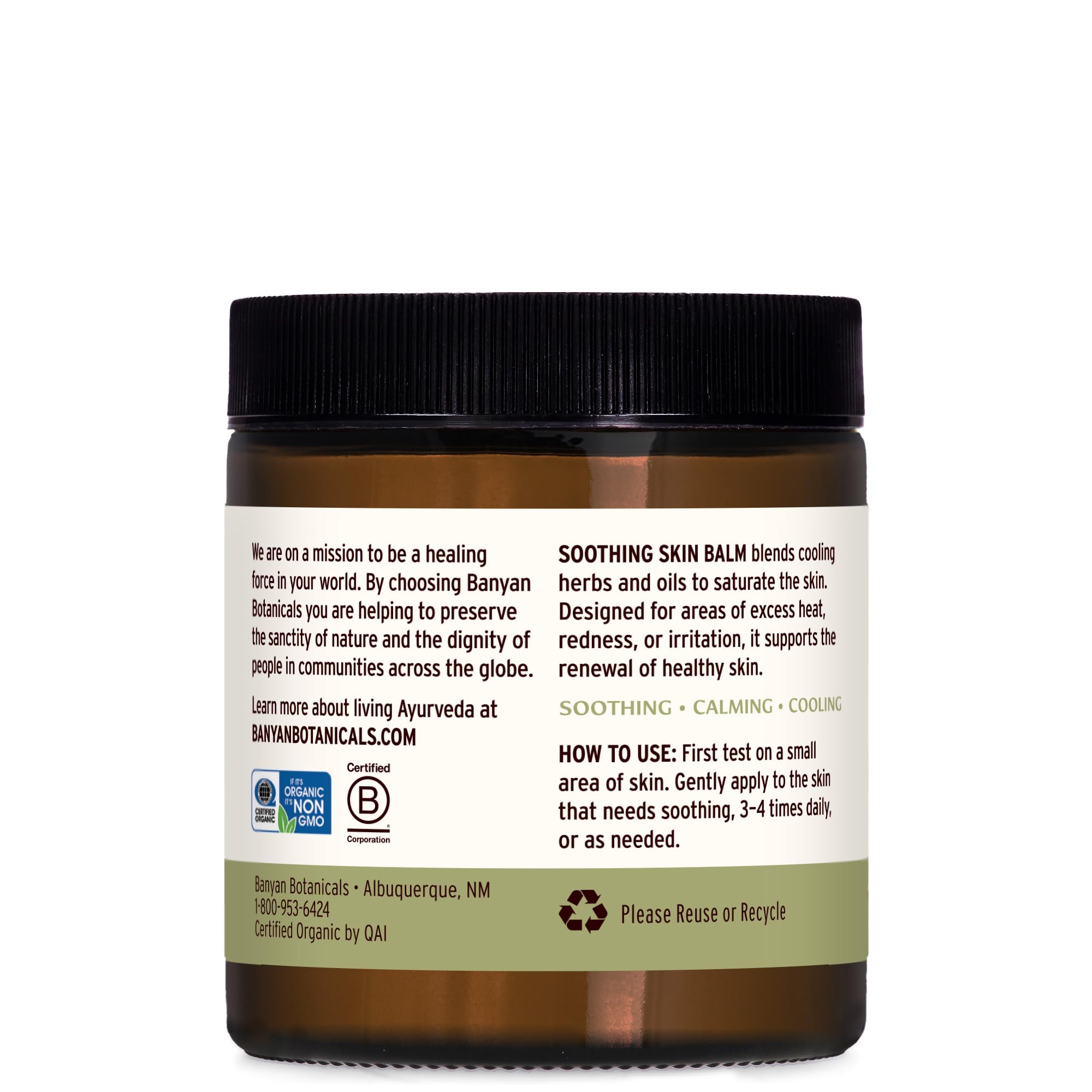 Banyan Botanicals Soothing Skin Balm – Organic Herbal Skin Care Salve with Neem Leaf and Vetiver – Cooling and Soothing Balm For Natural Skin Health – 4 oz – Non GMO Sustainably Sourced Petroleum Free