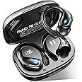 Ltinist Wireless Earbud, Bluetooth 5.3 Headphones Pure Bass Sound with Earhooks, 75H Battery Over Ear Headphones with Dual-LED Display, IP7 Waterproof Earphones Built-in Microphone for Running Sports