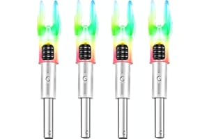 DEEPOWER 4 Pack G Lighted Nocks for Arrows 0.165/0.204 inch Inside Diameter with ON/Off Switch with X Bushings LED Nocks