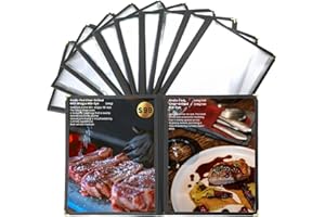 IVWNNN Menu Covers 10 PC Menu Covers 8.5 x 11 Inch Menu Holder (2 Page 4 View, 10 Pack)