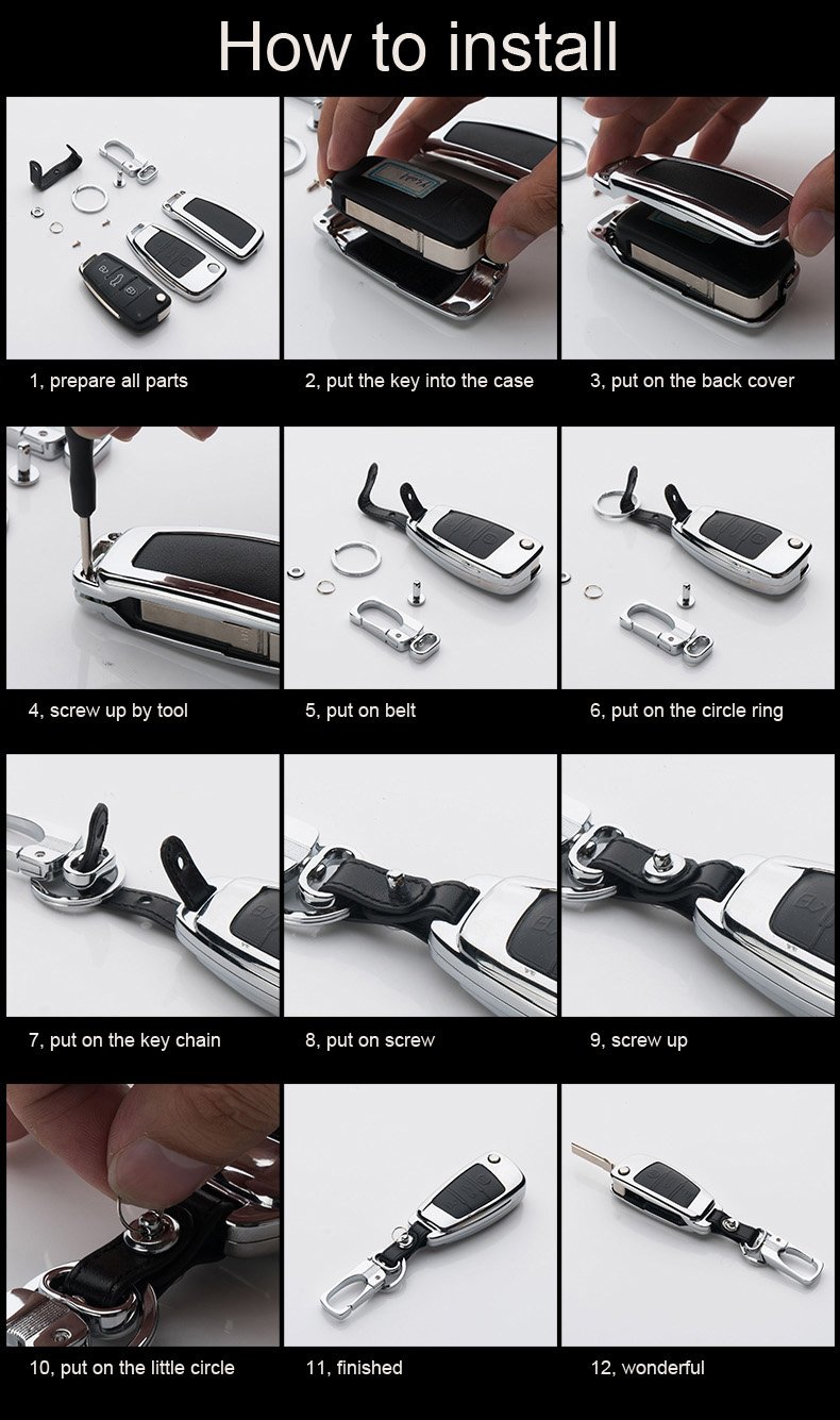 Lexus Car Accessories styling Zinc Alloy & Genuine Leather Folding