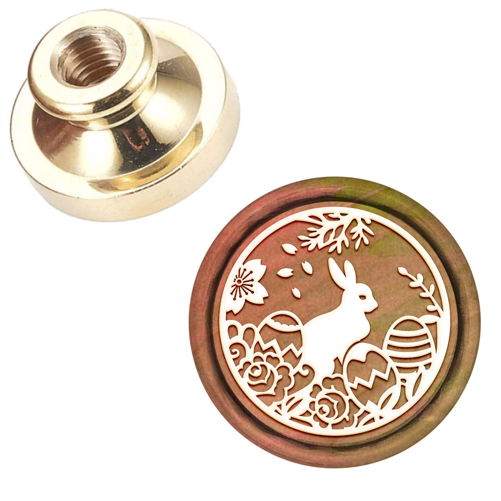 CRASPIRE Wax Seal Stamp Head Easter Rabbit Removable Sealing Brass Stamp Head for Creative Gift Envelopes Invitations Cards Decoration