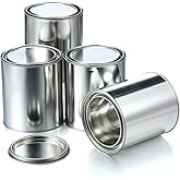 Empty Metal Paint Cans with Lids Paint Storage Containers Tiny Empty Unlined Pint Pails(4 Pack,1 Quart)