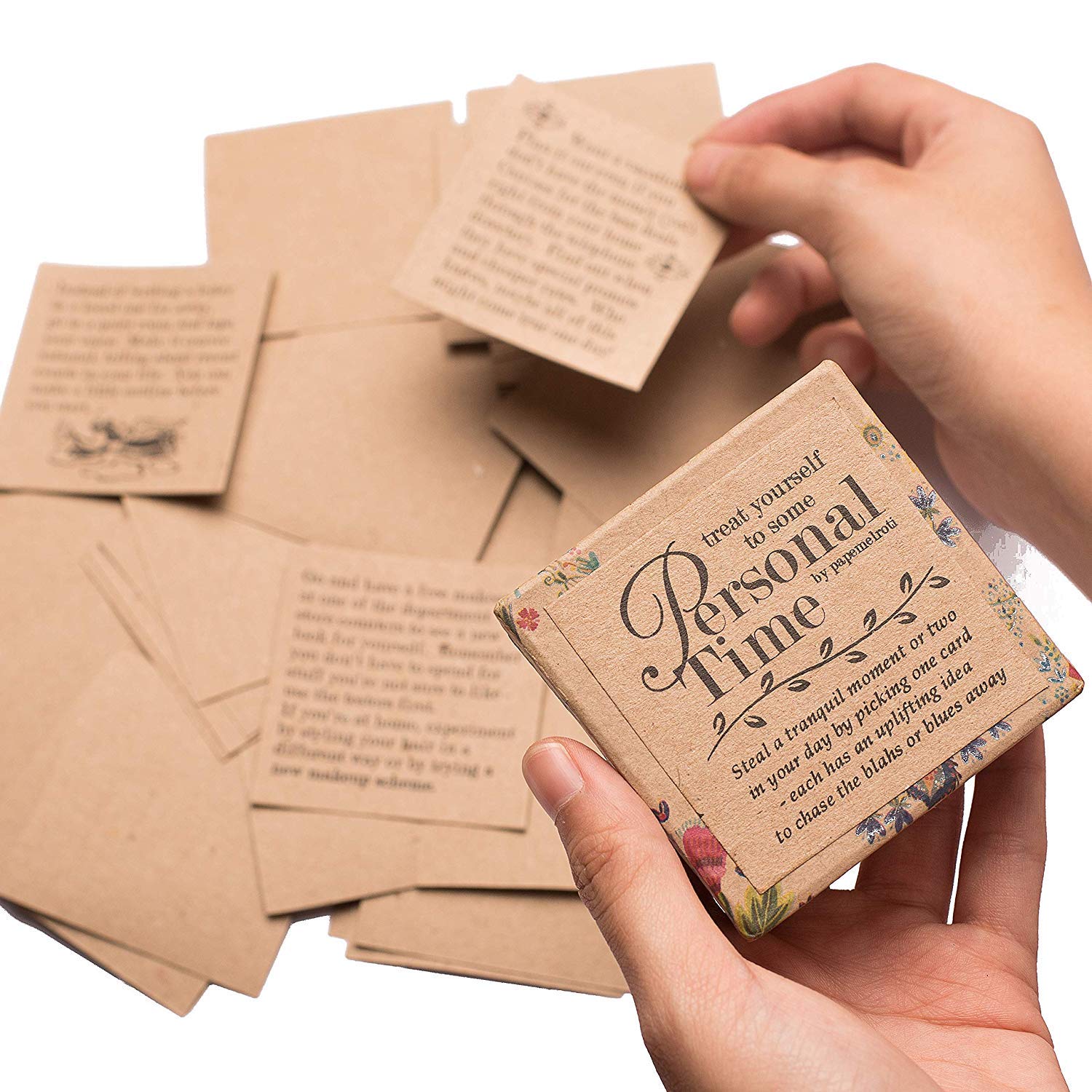 Navy Peony Personal Time Inspirational Cards Deck | Positive Affirmations Cards for Daily Encouragements | Great Assorted Cards for All Occasions | Unique Inspirational Gifts for Women and Men