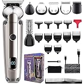 Hatteker Beard Trimmer for Men, Waterproof Hair Trimmer Electric Razor, Cordless Hair Clippers Shavers for Men, Shaving Kit for Nose Mustache Body Facial, Beard Grooming Kit 7 in 1