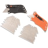Outdoor Edge SlideWinder - Utility Knife Multitool with Standard Replaceable Razor Blade, Screwdrivers, Prybar, Bottle Opener and Pocket Clip with Locking Auto-Retracting Blade