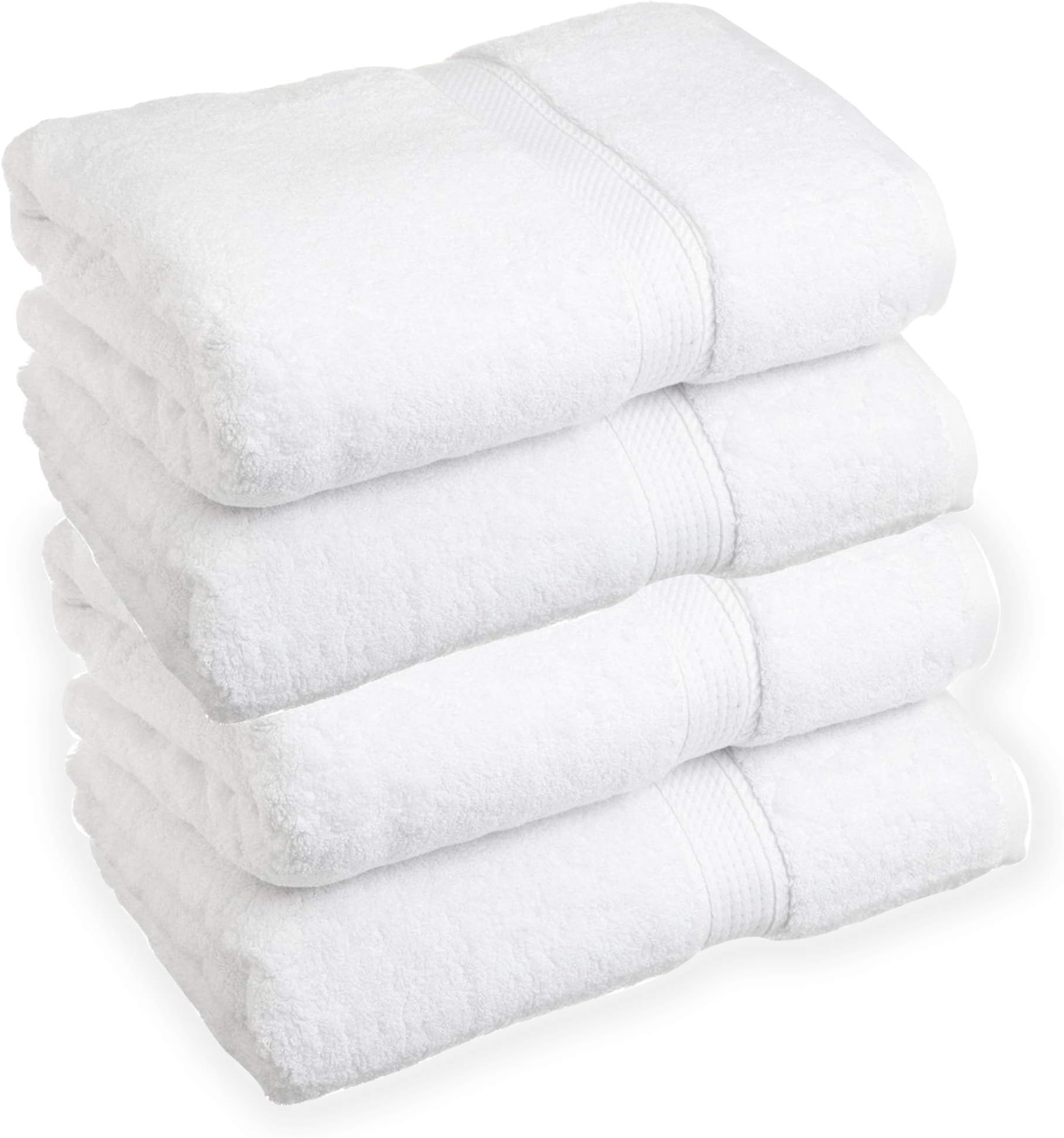 Premium Bamboo Cotton Towels- Set of 4. Super Soft and Absorbent Plus Mold and Mildew Resistant. 54 Inches Long by 27 Inches Wide. Easy to Wash and Dry.