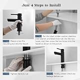 Peppermint Black Matte Bathroom Basin Mixer Tap Single Lever Faucet view 9