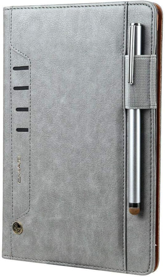 Magnetic Smart Premium PU Leather Stand Book Case Cover Auto Sleep/Wake with Card Slots [ Pen Holder ] for iPad 5th 9.7" 2017,iPad 6th 9.7" 2018,iPad Air 1st,iPad Air 2,iPad Pro 9.7" 2016 - Gray