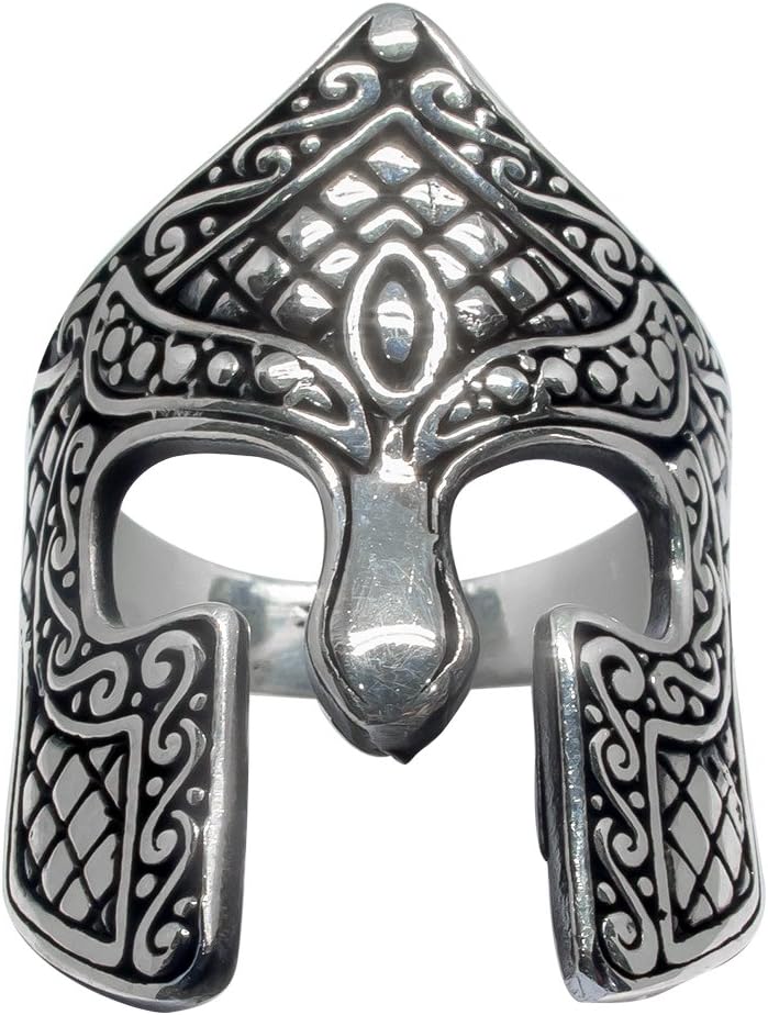 925 Sterling Silver Spartan Helmet Warrior 300 King Leonidas of Sparta Thermopylae Rare Ring